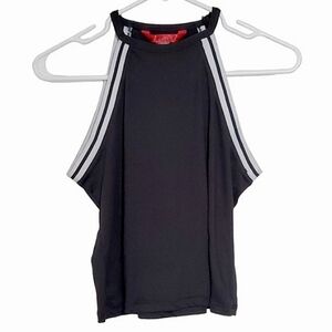 1290 * Hot Kiss Crop Tank Black White Size L